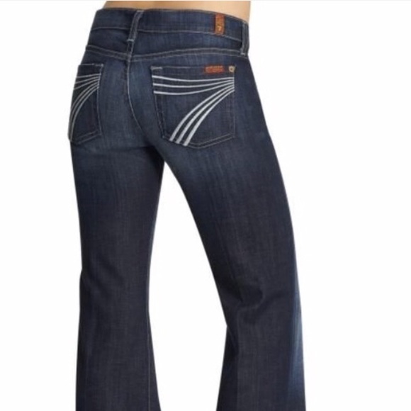 7 For All Mankind Denim - 7 For All Mankind Dojo Flare Wide Leg Jeans Sz 24